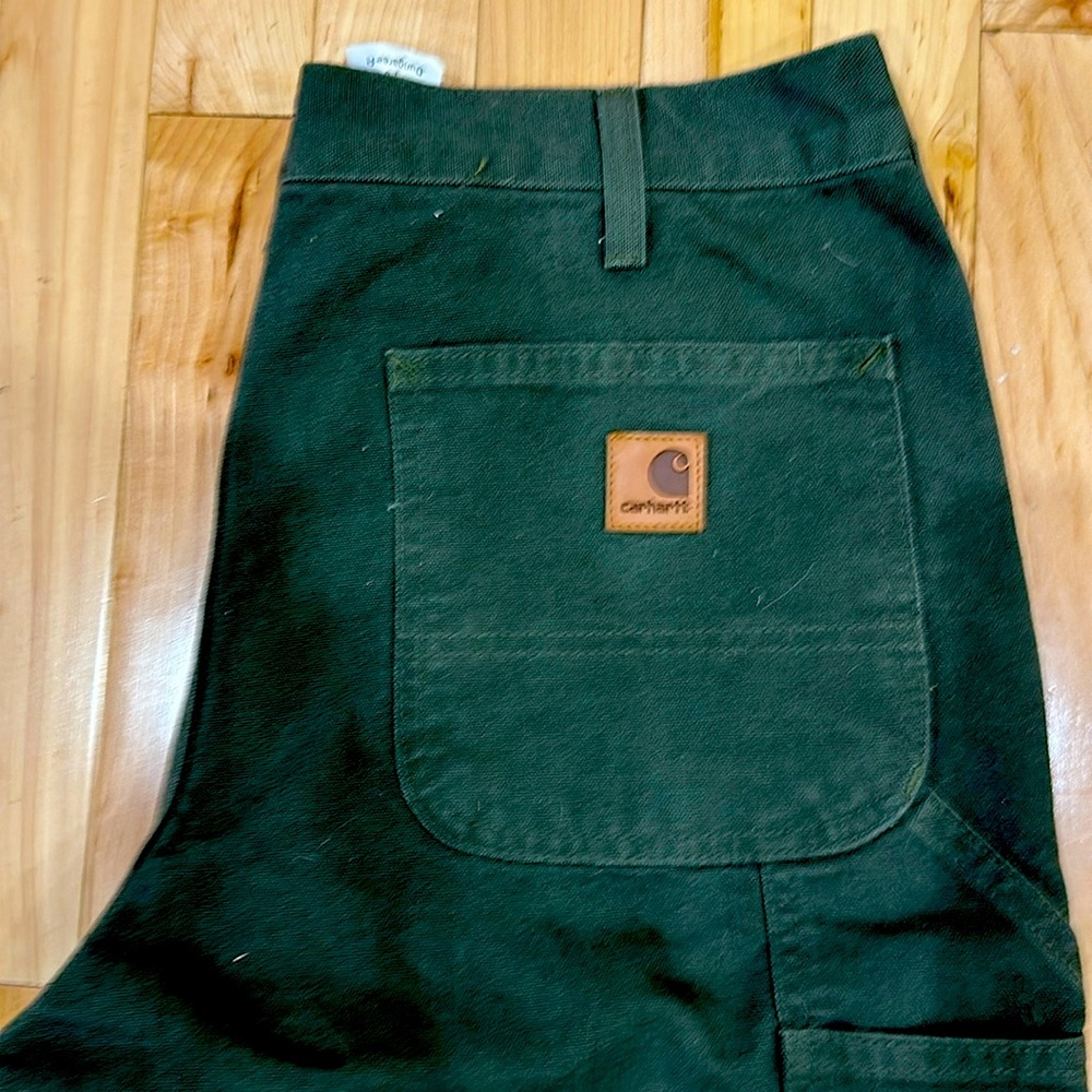 Carhartt carpenter utility plant.  Green 34x32 Excellent condition